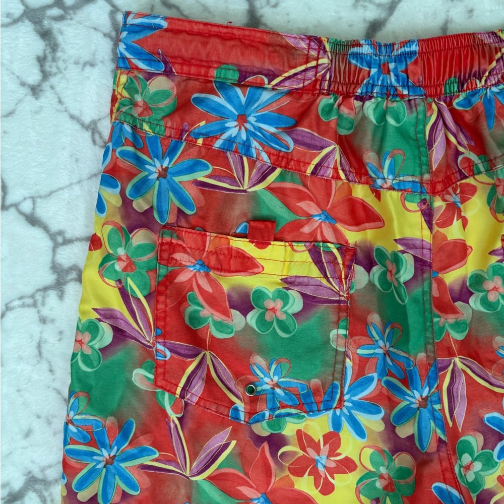 BODY GLOVE Swim Board Shorts Women's M Floral Print Red Blue Green Flowers - Picture 7 of 8
